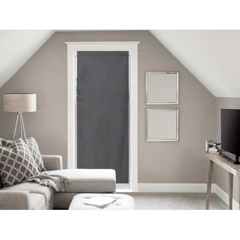 Voile pour Porte Fenêtre Anthracite Coton Gris 70 x 200 cm