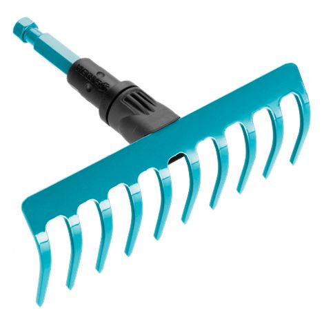 GARDENA Mini rastrello 10 denti, larghezza 18,5 cm, acciaio rivestito CombiSystem (3185-20)