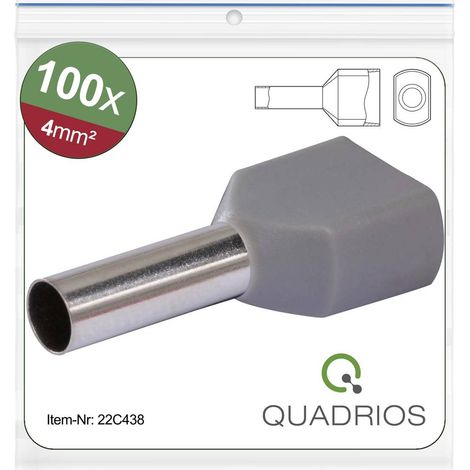 Quadrios 22C438 Capocorda doppio 4 mm² Parzialmente isolato Grigio 1 KIT (1/5)