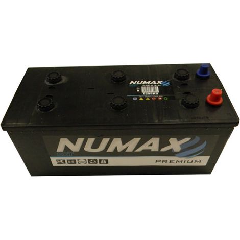 Numax – Batterie de démarrage poids lourds 629SHD – 12V 200Ah – Intensité de démarrage 1200A – Technologie classique CA/CA (1/2)