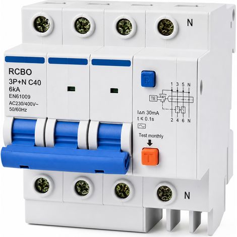 Disjoncteur différentiel 3P+N 40A courbe C 6kA EN61009 (1/5)
