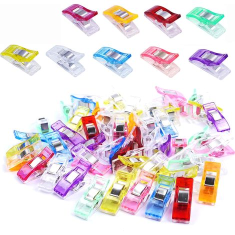 Lot de 100 pinces à couture multi-usages, pinces de quilting de qualité supérieure, couleurs assorties aléatoires, pour accessoires de couture, de quilting et de loisirs créatifs. (1/5)