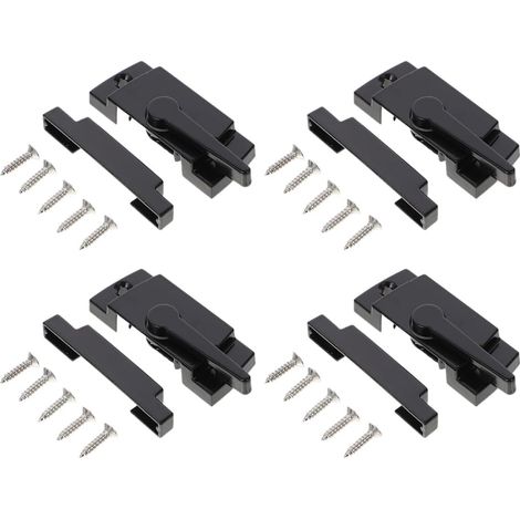 Verrous Efficaces pour Prévenir Cambriolages Lot de 4 pour Fenêtres Coulissantes en Alliage de Zinc Noir Adaptés pour Maison et École