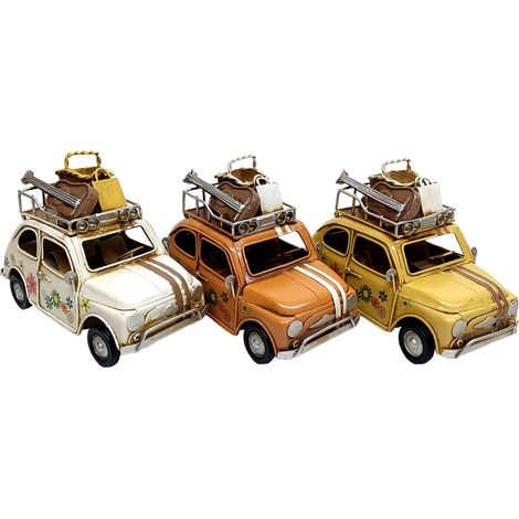 Set di 3 automobiline in metallo con bagagli vintage 15 cm (1/5)