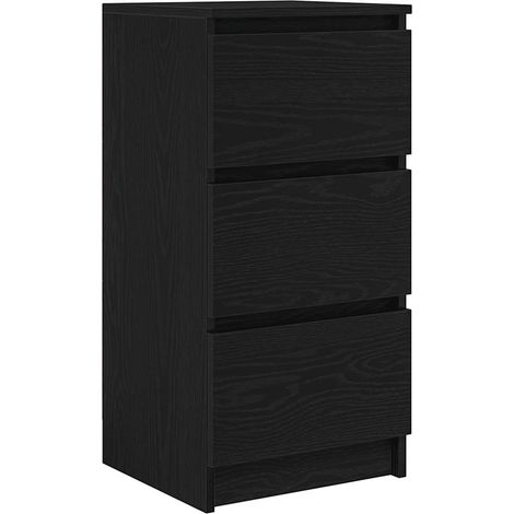 Buffet,Bahut,Meuble de Rangement chêne noir 37,5x35x76 cm bois d'ingénierie CFW36753 (1/5)