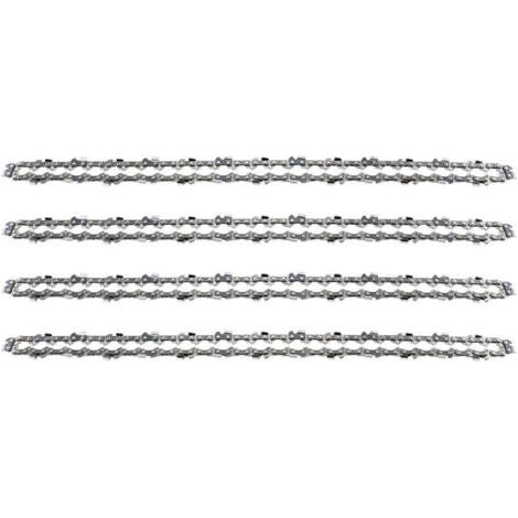 Lot de 4 Chaînes de Tronçonneuse pour Guide Chaîne de 18\" (45 cm), 1,3 mm 64 Maillons d'Entraînement, Compatibles avec Stihl, Dolmar, Husqvarna, Einhell, Bosch, Makita et autres (1/4)