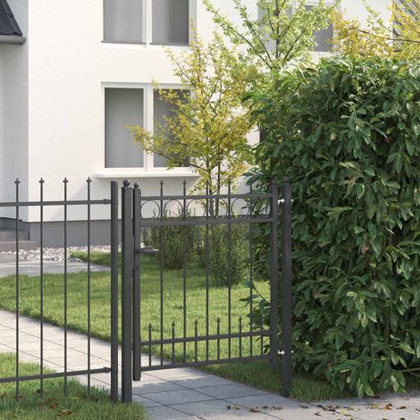 vidaXL Fence Gate HORST Steel Black Lockable