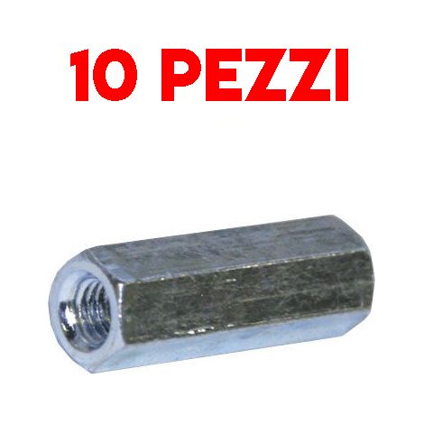 MANICOTTO DADO DI GIUNZIONE BARRA FILETTATA VARI DIAMETRI - 10 PEZZI 28497V Ø 14x42 mm (25350)