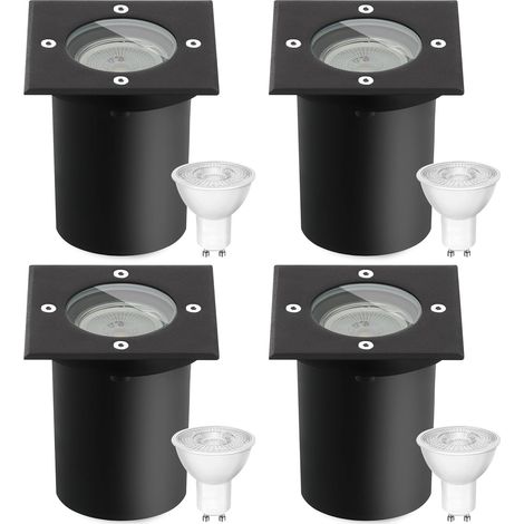 Spot Led Encastrable Exterieur pour GU10 3W 230V IP67 Étanche Orientable Spot Encastrable Exterieur, Spot Terrasse Exterieur Encastrable pour Jardin,Trottoir,Chemin,Pelouse 3000K (1/5)