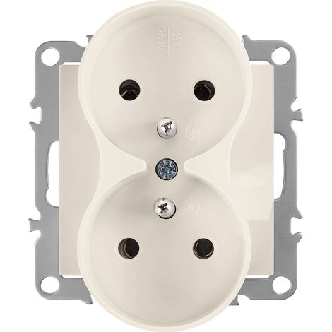 Toolight Double Grounded Socket Oste Jnh002-g Beige (1/2)