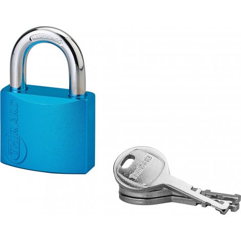THIRARD - Cadenas à clé Colorful, laiton, intérieur, anse acier, 40mm, 3 clés - THIRARD (1/5)