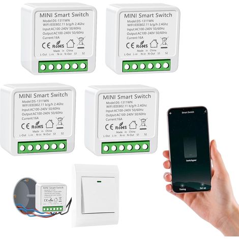 4PC Interrupteur WIFI, Smart Interrupteur Connecté Compatible avec (1/5)
