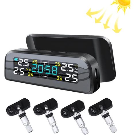 (T3) Capteurs pour véhicule : système de surveillance de la pression des pneus, alarme de température, affichage du carburant, sans fil, solaire. (1/5)