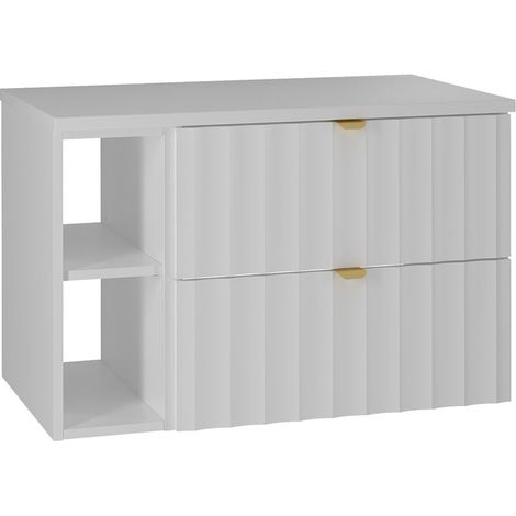 Waschtischunterschrank 80cm Lexa mit 2 Schubladen, Weiß (1/5)