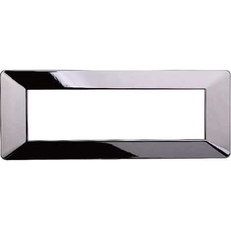 Plaque compatibles Vimar Plana 7 modules plastique couleur chrome poli Ettroit EV83713