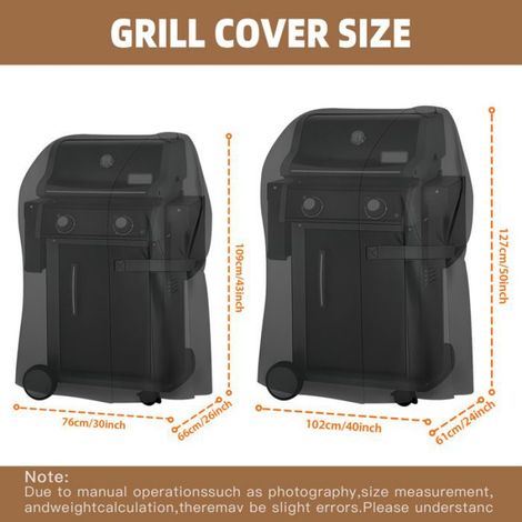 Housse barbecue imperméable, tissu Oxford anti-UV, universelle gaz charbon 40.16 in × 24.02 in × 50.00 in (1/4)