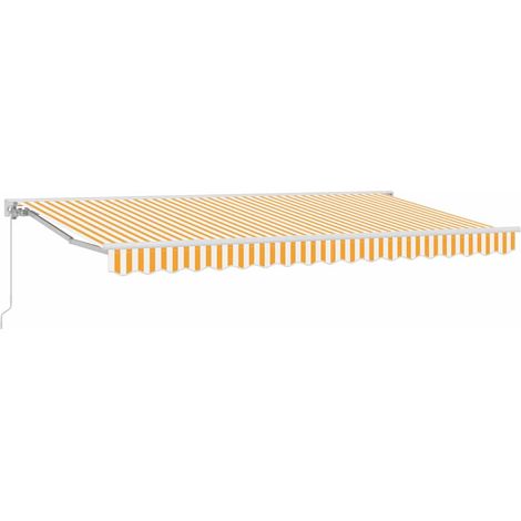 Cadre d'Store banne  Auvent Jaune et blanc 350 x 200 cm