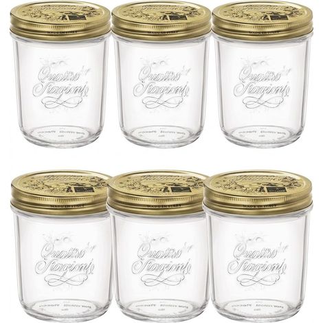 Set 6 Barattoli Quattro Stagioni 32 cl Conici Bocca Larga Capsula Tappo Sottovuoto SALVA FRESCHEZZA Idonei alla conservazione Congelamento Vasocottura Microonde facile riempimento uso professionale (1/5)