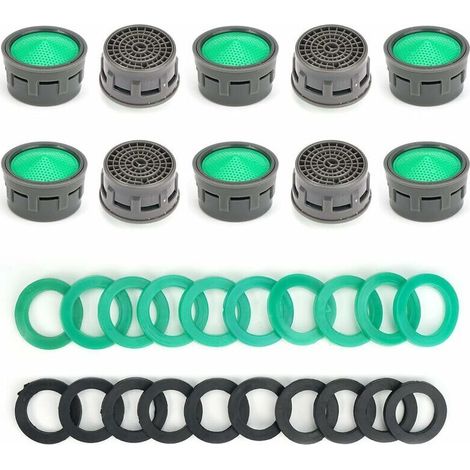 10 Pièces Aérateur De Robinet - Diamètre Extérieur 21 mm - Pour Salle De Bain Et Cuisine - ABS - Avec Joint En Caoutchouc (1/5)