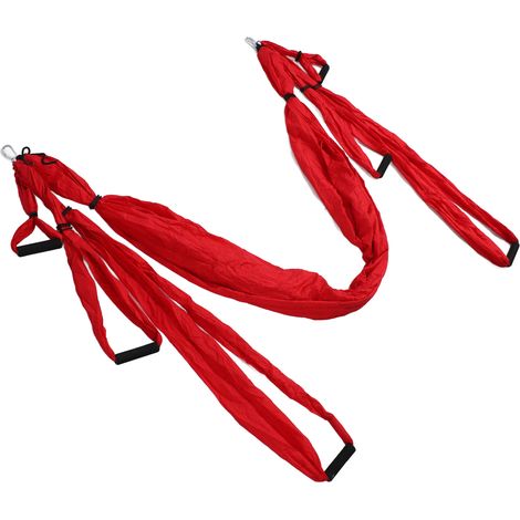 Lot de 1 balançoire de yoga aérien en polyester-coton réglable pour améliorer la flexibilité, hamac de yoga pour exercice physique rouge (1/5)
