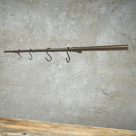 Asta appendi mestoli KITOTTONE90 4 ganci 90 cm ottone antico (1/4)