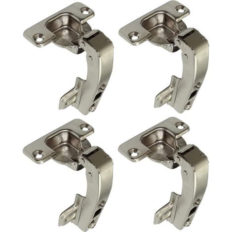Lot de 4 Charnières Invisibles 90° Clipsables Amortisseur Intégré Ouverture 35mm Pour Porte Meuble d'Angle (1/5)