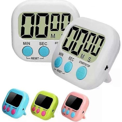 Réveil de sport, minuteur, horloge électronique de cuisine numérique, chronomètre magnétique LCD, outil de rappel de compte à rebours, œuf (1/4)