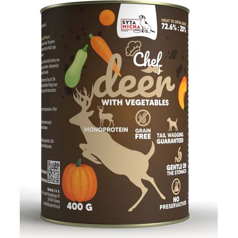 Cibo umido per cani adulti Syta Micha Chef Mono Cervo Verdure 400g