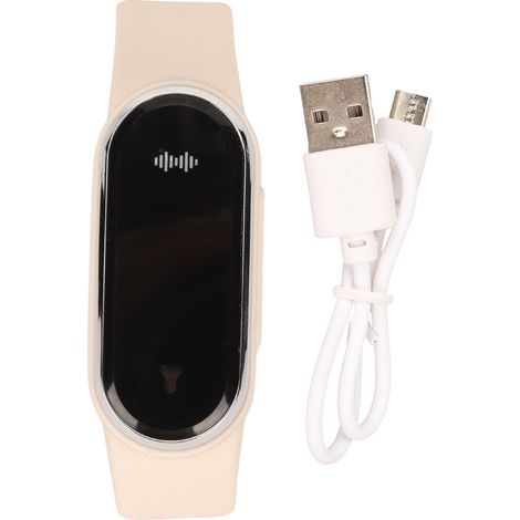 Bracelet anti-moustique ultrasonique charge rapide affichage température podomètre pour adultes enfants blanc (1/5)