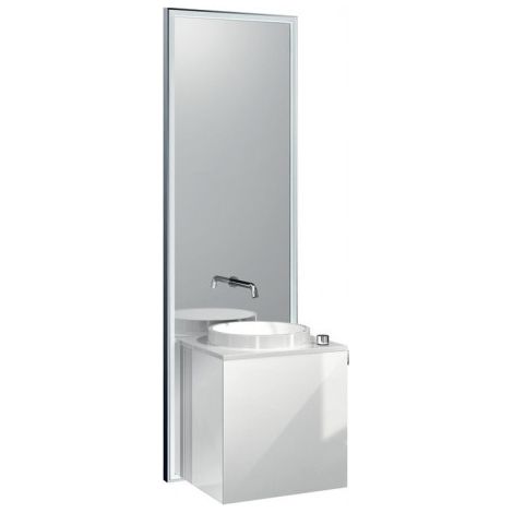 Set de lavabo TOUCH SLIM 45cm Fr blanc optique poignée droite cadre noir
