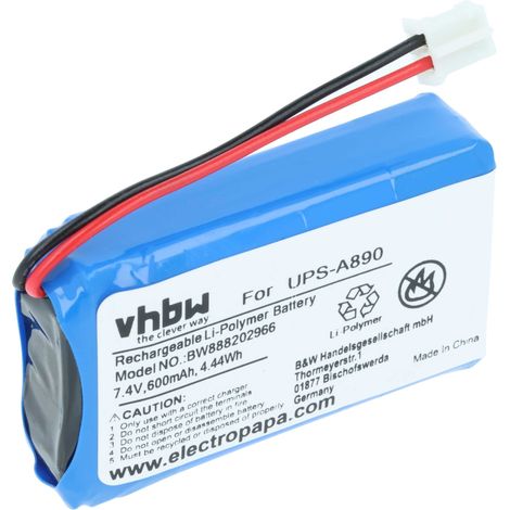 vhbw Battery Replacement for Chuango UPS-A890 for Alarm Units, Alarm Control, Home Security (600mAh, 7.4V, Li-Polymer)