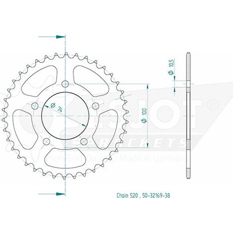 Esjot - Couronne - 520 - 38 dents