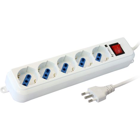 TECHLY Presa multipla a 5 posti italiana/schuko (1/5)