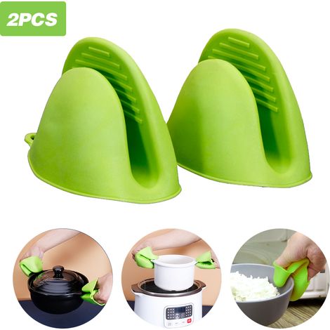 Lot de 2 mini maniques de cuisine en silicone, gants de protection contre la chaleur pour les doigts, idéaux pour la cuisson et la pâtisserie. Isolation thermique et résistance à la chaleur. (1/2)
