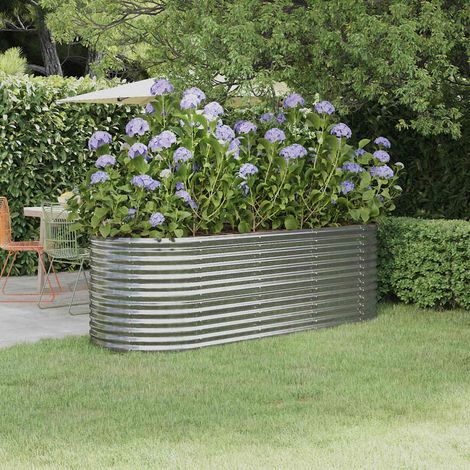vidaXL Garden Raised Bed Galvanised Steel 224x80x68 cm Silver (1/5)