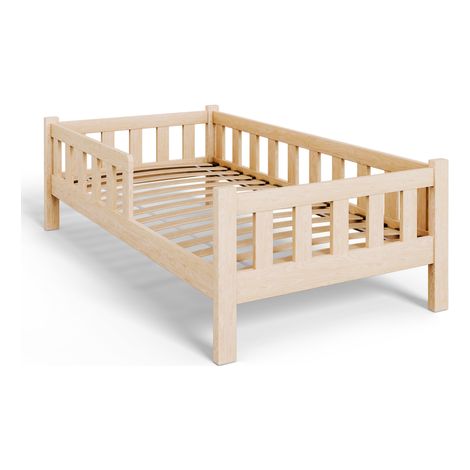 Lit enfant PINI 80x160 en bois non verni - Naturel