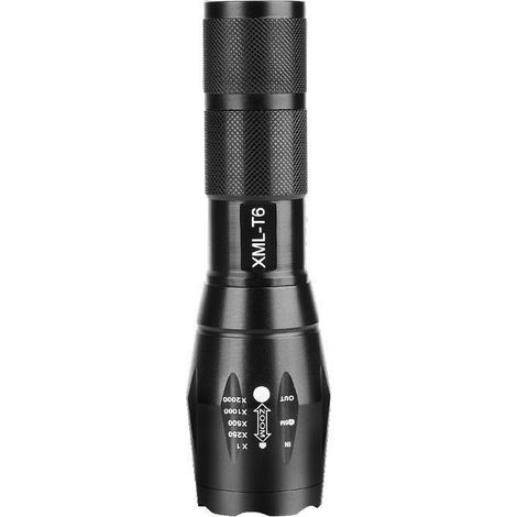 Lampe torche LED L6000 puissante, étanche et zoomable, usage militaire