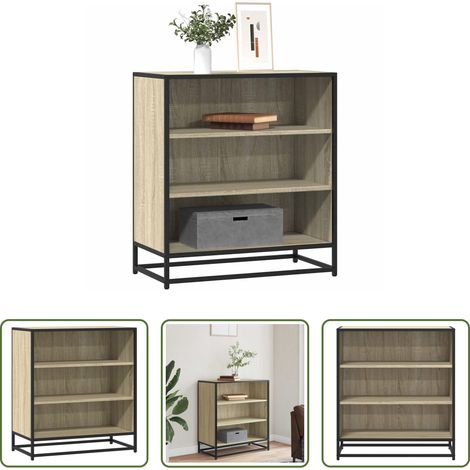 vidaXL Metall -  Sideboard Sonoma-Eiche 68x35x76 cm Holzwerkstoff und Metall (1/5)