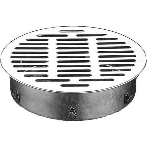 Siphon de sol rond en acier inoxydable pour salle de bain avec grand diamètre 200 mm (1/5)
