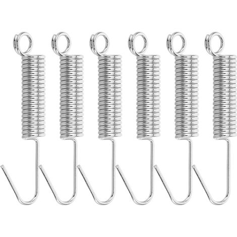 6pcs Silver Metal Tension Springs for Kitchen Exhaust Fan, Easy Installation, Versatile Clips for Bathroom Fan Grille and DIY (1/5)