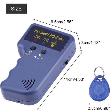 Lecteur RFID 125KHz Portable, Copieur Cartes T5577, Compatible EM4100 Émulation Étiquettes (1/4)