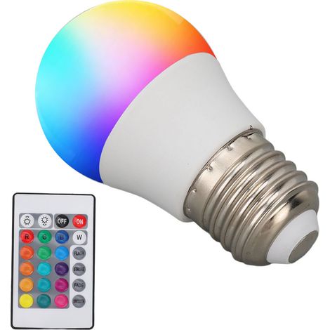 Ampoule LED RGBW 5W E27 à changement de couleur avec télécommande pour la rénovation de la maison (1/5)