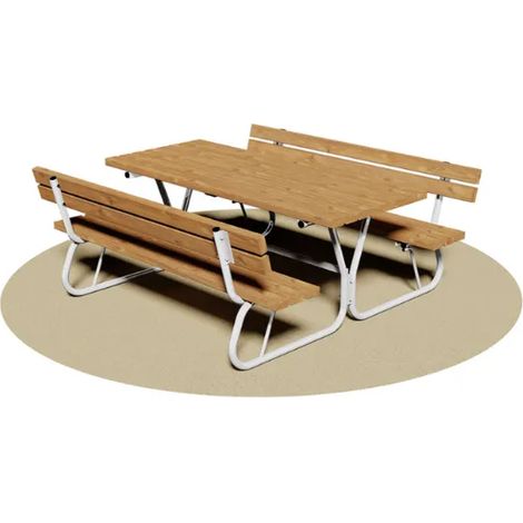 Tavolo Pic Nic Giochipark acciaio zincato legno pino panche con/senza spalliera - Con spalliera