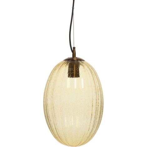 Lampe Suspension en Verre "Virgina" 36cm Ambre (1/4)