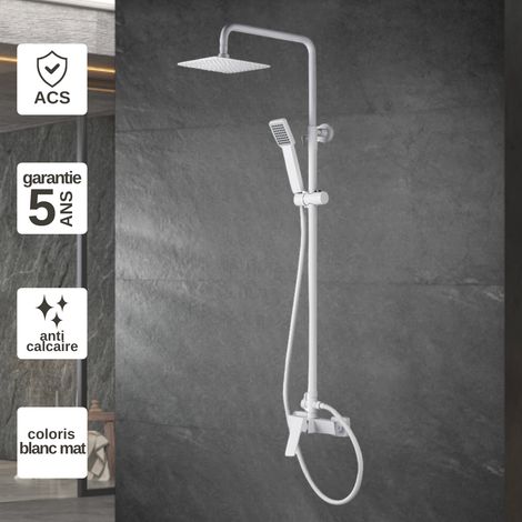 Colonne de Douche blanc mat anti-calcaire - Design Moderne et Économie d'eau - Kit Complet ART IMEX (1/5)