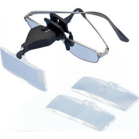Loupe à clip pour malvoyants avec éclairage LED MG19157-2 (grossissement 1,5x, 2,5x, 3,5x). (1/5)