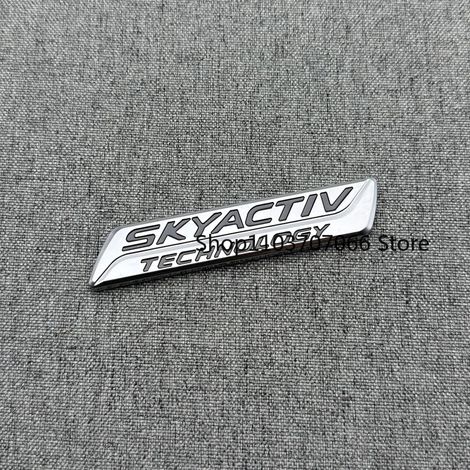 (H) - Emblème 3D lettres et chiffres compatible avec MAZDA SKYACTIV SKYACTIVG e-SKYACTIVG X - Plaque signalétique de coffre - Logo autocollant chromé noir (1/5)