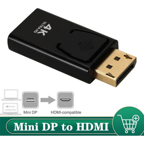 Adaptateur DisplayPort vers HDMI compatible 4K, convertisseur DP mâle vers HDMI femelle, câble TV haute définition pour ordinateur. (1/5)