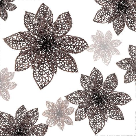 36 piezas de adornos navideños de flores de Nochebuena con purpurina. Arbustos de Nochebuena brillantes para Navidad. (1/5)