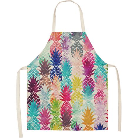 Tablier De Cuisine - Motif Ananas Dessin Animé - Imperméable Et Résistant - Pour Cuisson Et Pâtisserie - 68x49cm (1/2)